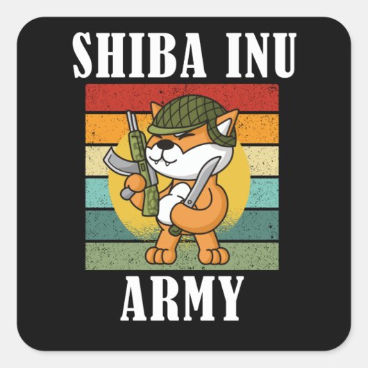 Shiba Inu Coin verscheept naar maan Vierkante Sticker (Voorkant)