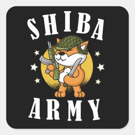 Shiba Inu Coin verscheept naar maan Vierkante Sticker (Voorkant)