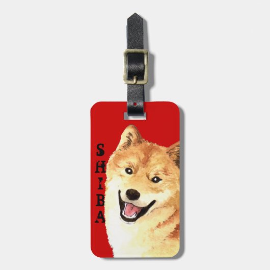 Shiba Inu Color Block Bagagelabel (Voorkant verticaal)