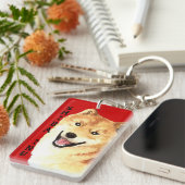 Shiba Inu Color Block Sleutelhanger (Voorkant Rechts)