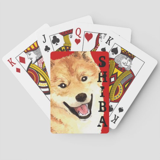 Shiba Inu Colour Block-speelkaarten Pokerkaarten (Achterkant)