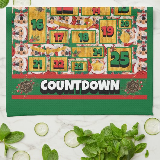 Shiba Inu Counting-down Kerstmis Advent Calendar D Theedoek (Gevouwen)