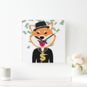 Shiba Inu Crypto Millionaire Square Wall klok (Huis)