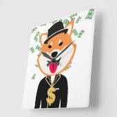 Shiba Inu Crypto Millionaire Square Wall klok (Hoek)