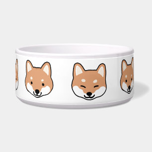 Shiba Inu Cute Dog facesteert Pet Food of Water Bo Voerbakje