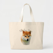 Shiba Inu Dad 2 Grote Tote Bag (Voorkant)