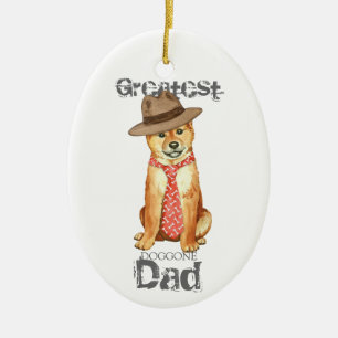 Shiba Inu Dad Ceramic Ornament