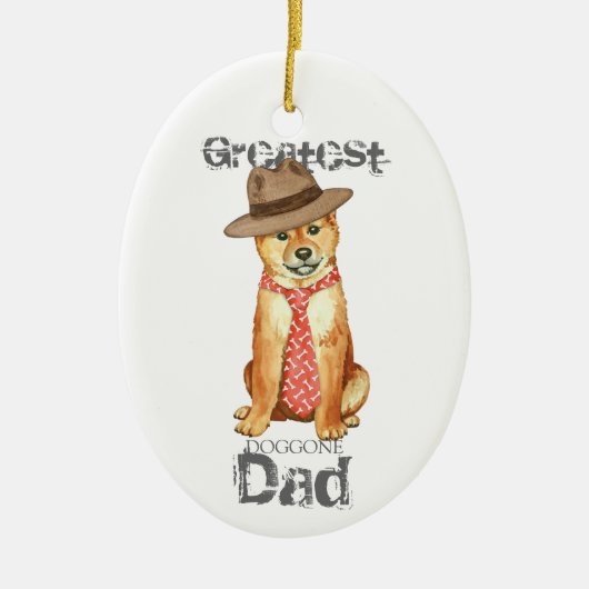 Shiba Inu Dad Ceramic Ornament (Voorkant)