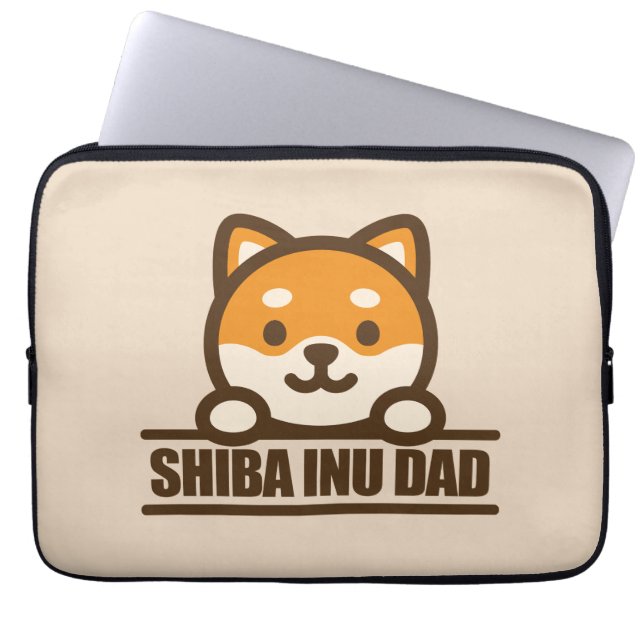 SHIBA INU DAD - Proud Shiba Inu Father Design Laptop Sleeve (Voorkant)