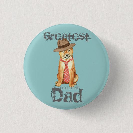 Shiba Inu Dad Ronde Button 3,2 Cm (Voorkant)