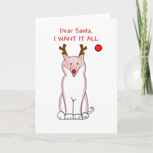 Shiba Inu Dear Santa Feestdagen Kaart (Voorkant)