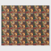 Shiba Inu Decorating the Christmas Tree Painting Cadeaupapier (Vlak)