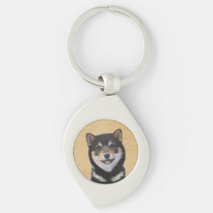 Shiba Inu die (Zwarte en Tan) - het Art. van de Sleutelhanger
