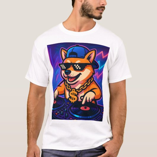 Shiba Inu DJ Party T-shirt (Voorkant)