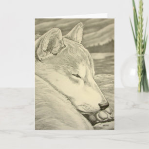 Shiba Inu Dog Art-kaarten Aangepast Shiba Inu-kaar Feestdagen Kaart