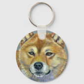 Shiba Inu Dog Art - Suki Sleutelhanger (Voorkant)