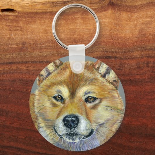 Shiba Inu Dog Art - Suki Sleutelhanger (Voorkant)