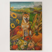 Shiba Inu Dog Autumn Harvest Thanksgiving Legpuzzel (Verticaal)