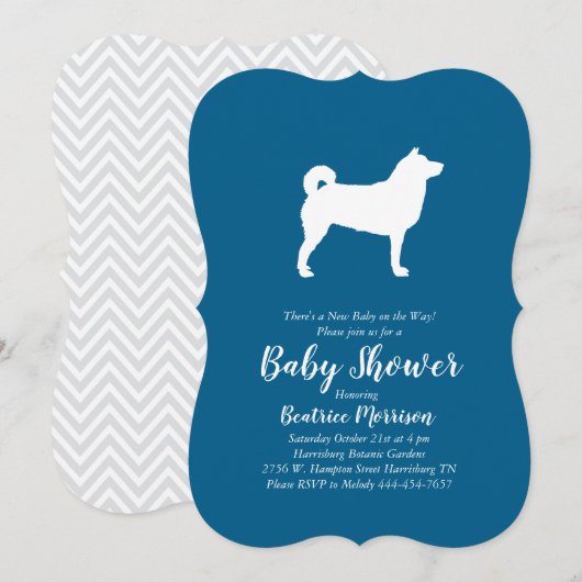 Shiba Inu Dog Baby shower Boy Blue Kaart (Voorkant / Achterkant)