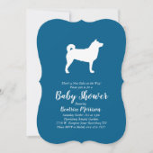 Shiba Inu Dog Baby shower Boy Blue Kaart (Voorkant)