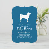 Shiba Inu Dog Baby shower Boy Blue Kaart (Staand voorkant)
