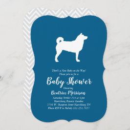 Shiba Inu Dog Baby shower Boy Blue Kaart