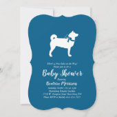 Shiba Inu Dog Baby shower Boy Blue Kaart (Voorkant)