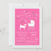 Shiba Inu Dog Baby shower Girl Pink Kaart (Voorkant)