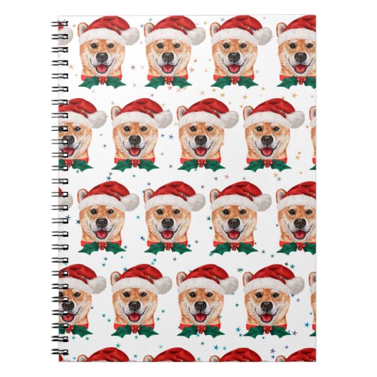 Shiba Inu Dog Breed Christmas Stars Notitieboek (Voorkant)