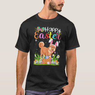 Shiba Inu Dog Bunny Egg Hunting Shiba Inu Happy E T-shirt