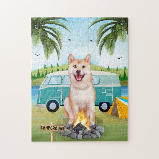 Shiba Inu Dog Camping Legpuzzel (Verticaal)