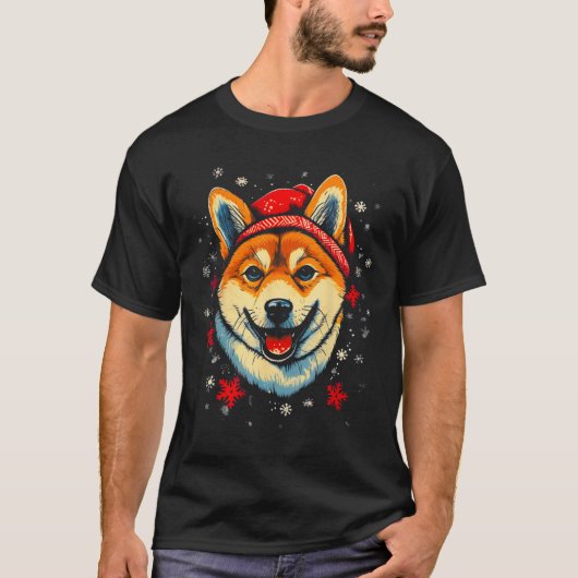 Shiba Inu Dog Christmas 1 T-shirt (Voorkant)