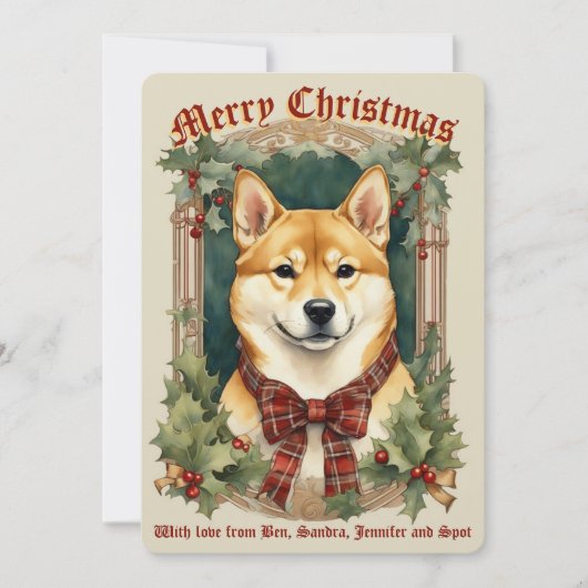 Shiba Inu Dog Christmas Kaart (Voorkant)