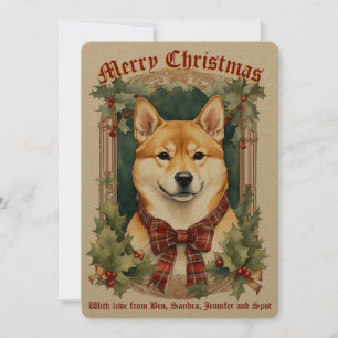 Shiba Inu Dog Christmas Kaart