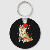 Shiba Inu Dog Christmas Lights Santa Xmas Pet Dog  Sleutelhanger (Voorkant)