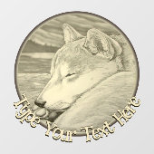 Shiba Inu Dog Decal Custom Dog Art Window Cling (Vel)