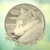 Shiba Inu Dog Decal Custom Dog Art Window Cling (Vel 3)