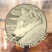 Shiba Inu Dog Decal Custom Dog Art Window Cling (Vel 2)