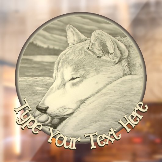 Shiba Inu Dog Decal Custom Dog Art Window Cling (Vel 2)