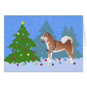 Shiba Inu Dog Decorate kerstboomkaart (Voorkant Horizontaal)