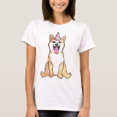 Shiba Inu Dog Drawing Cute Woman's Shirt (Voorkant)