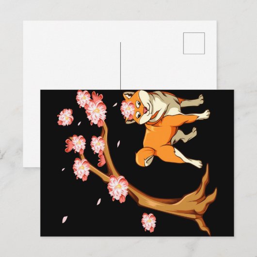 Shiba Inu Dog Funny | Betekenis van de opwarming v Aankondigingskaart (Voorkant / Achterkant)