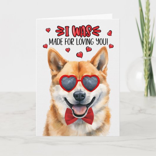 Shiba Inu Dog gemaakt voor je Valentijn Feestdagen Kaart (Voorkant)