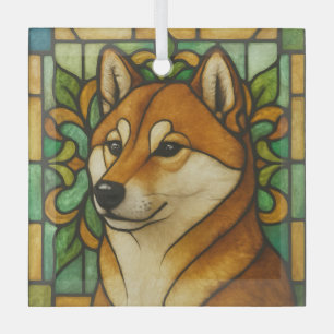 Shiba Inu Dog "Glas in lood" Glas Ornament
