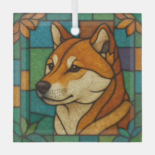 Shiba Inu Dog "Glas in lood" Glas Ornament