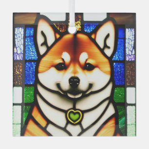 Shiba Inu Dog "Glas in lood" Glas Ornament