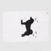 Shiba Inu Dog - Halloween Moon Silhouette Oversize Golfhanddoek (Horizontaal)