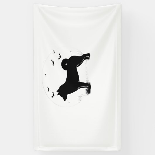Shiba Inu Dog - Halloween Moon Silhouette Oversize Spandoek (Verticaal)