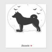 Shiba Inu Dog - Halloween Moon Silhouette Oversize Sticker (Vel)