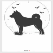 Shiba Inu Dog � Halloween Moon Silhouette Oversize Sticker (Vel)